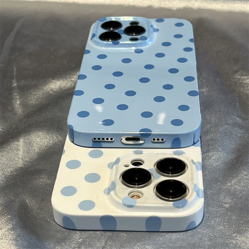 Ốp Điện Thoại Siêu Mỏng Chống Sốc Họa Tiết Chấm Bi 7Piphone13Promax12 xs14 11 Plus Iphonexsmax Pro14 / 14 11 14 Pro 14Max14 WMT0