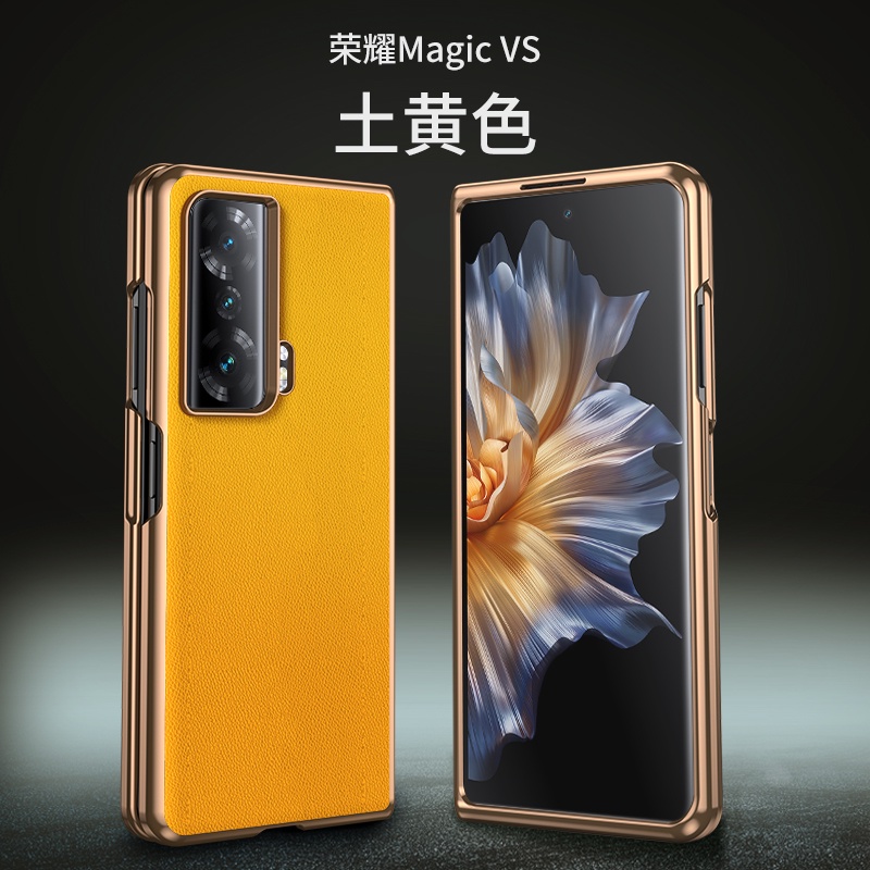 Bao da nắp gập mạ sang trọng cho honor magic v2 v vs ultra thin anti-fingerprint back camera protector full cover shell