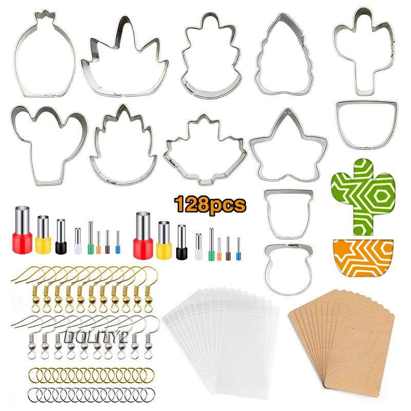 [Dolity2] Bông Tai Đất Sét Polymer Làm Trang Sức Tráng Miệng Hình Bánh Quy