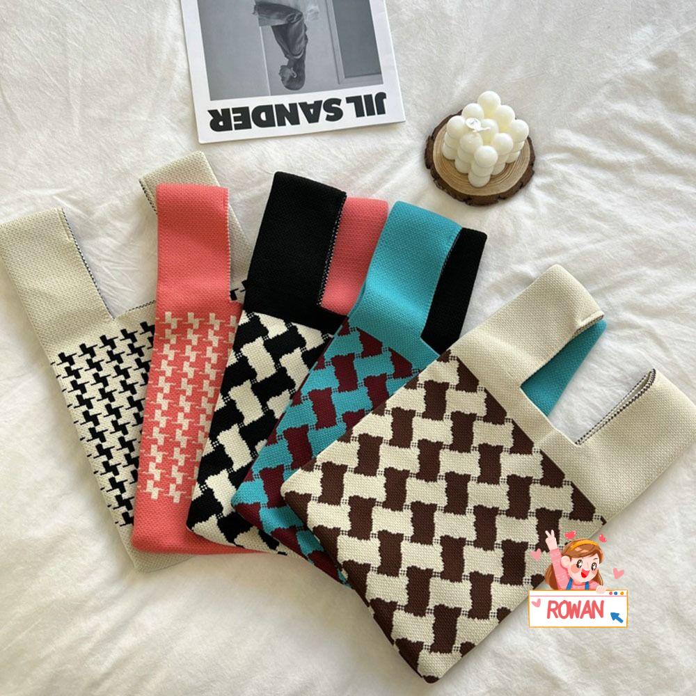 Túi Xách Đeo Vai Mini Đan Len Nhiều Màu Sắc Có Thể Tái Sử Dụng Cho Nữ