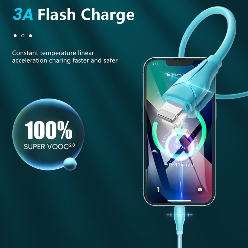 Dây Cáp Sạc Nhanh 3A USB A Sang 8 Pin Cho iPhone 14 13 12 Pro Max 1 / 1.5 / 2m