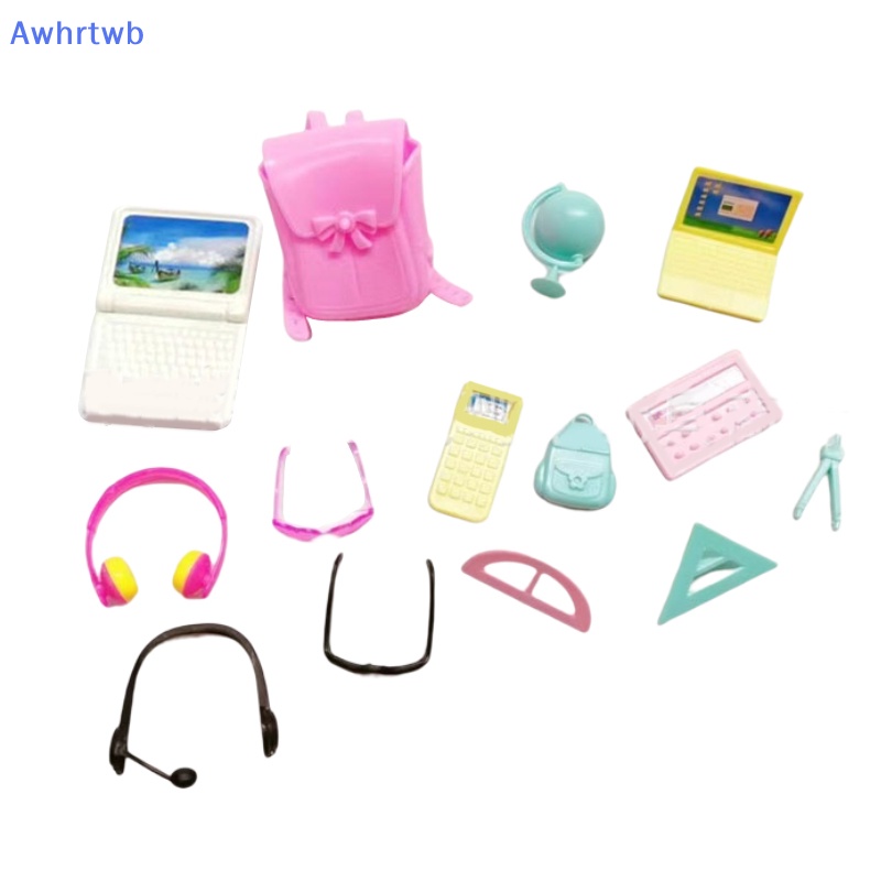 Set 14 Mô Hình Mắt Kính / Ba Lô / Máy Tính 1: 12 Trang Trí Nhà Búp Bê Mới