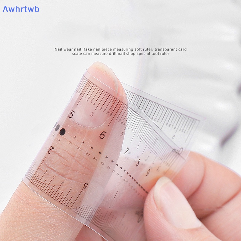 Set 10 Thước Đo Kích Thước Đính Đá Trang Trí Móng Tay Bằng PVC Trong Suốt Mới