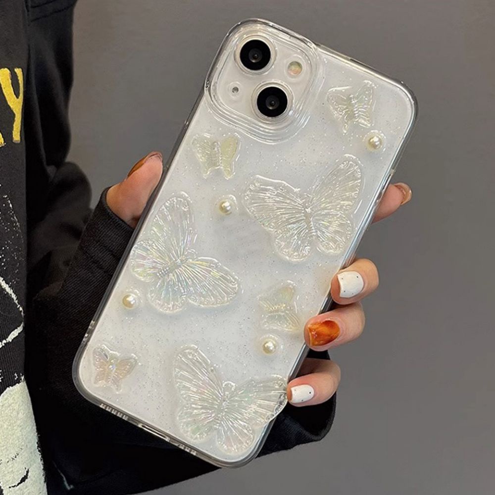 Ốp Điện Thoại TPU Mềm Chống Trượt Chống Sốc In Hình Bướm Cho IPhone 11 14 13 12 Pro Max XR XS Max 7 8 Plus