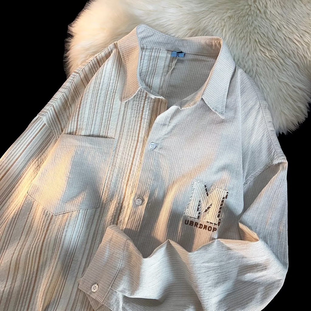 Áo Sơ Mi Nam Tay Dài Kẻ Sọc Màu Sắc Tương Phản Cá Tính