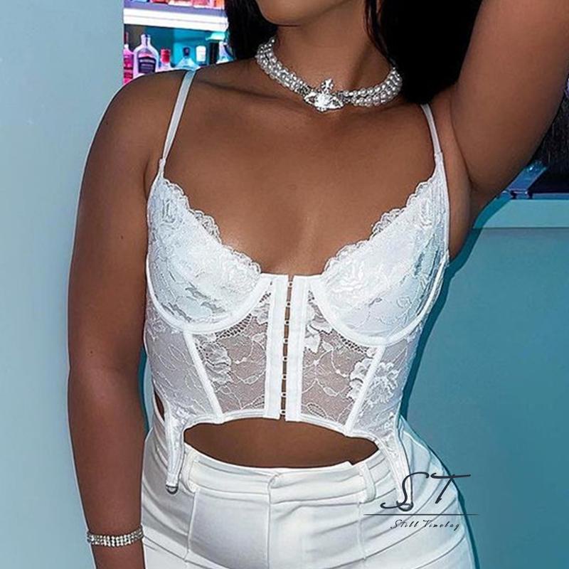 Áo Hai Dây Cổ Chữ V Phối Ren Gợi Cảm CY03 Cho Nữ