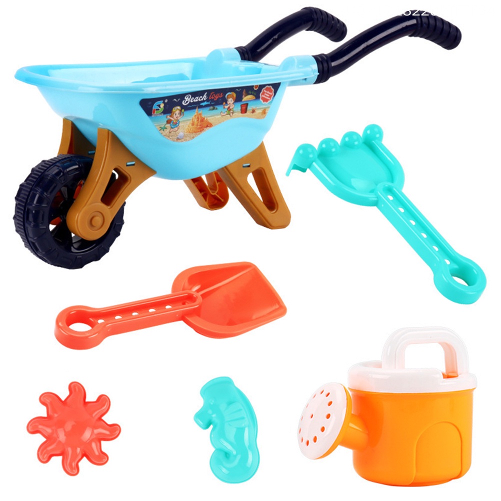 Bộ Đồ Chơi Xếp Hình Xe Đẩy Em Bé Mini Bằng Nhựa Màu Xanh Dương Kích Thước 36X15X15CM