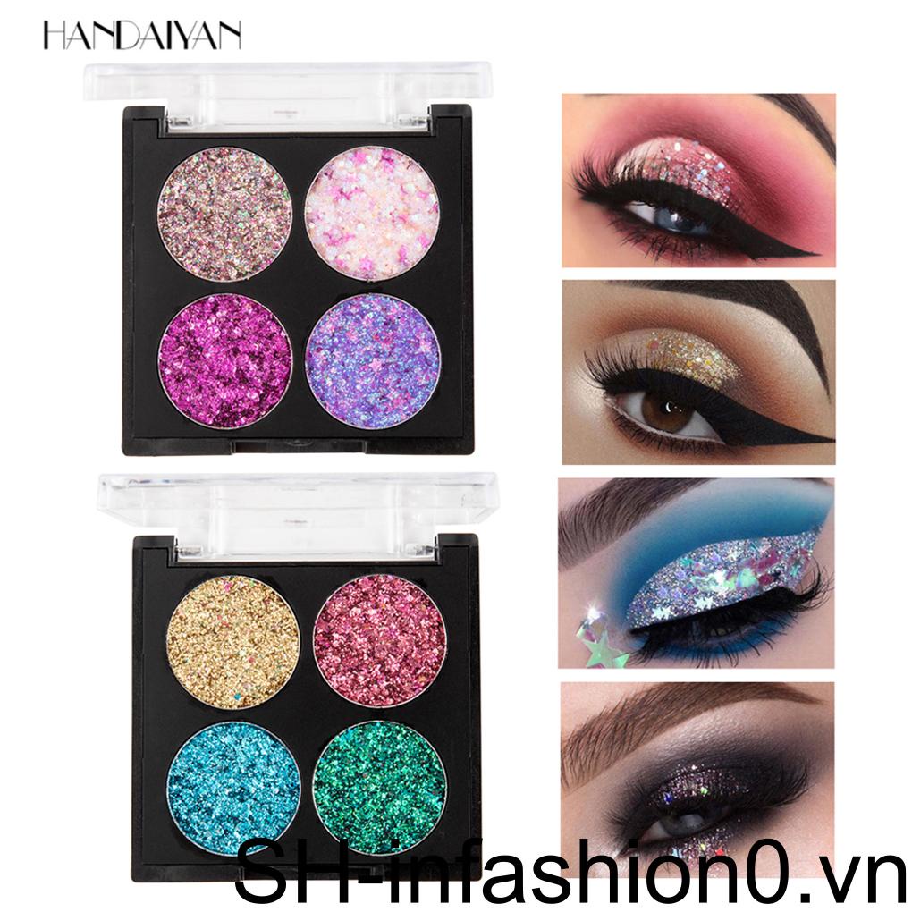 Bảng Phấn Mắt 4 Màu Lấp Lánh Trang Điểm Mắt Khói Sân Khấu