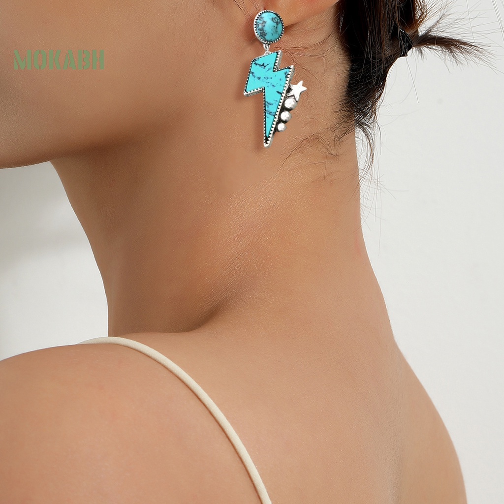 1 Đôi Bông Tai Hình Ngôi Sao Năm Cánh Phong Cách Bohemian Thời Trang Cho Nữ