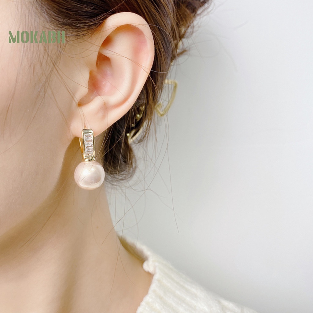 1 Đôi Bông Tai Hình Chữ U Đính Ngọc Trai Giả Phong Cách Pháp Cổ Điển Thời Trang Dành Cho Nữ