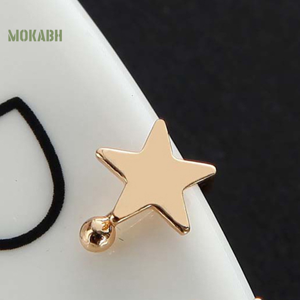 Bông Tai Kẹp Hình Ngôi Sao / Trái Tim / Mặt Trăng / Tam Giác Bằng Hợp Kim Tinh Tế Thời