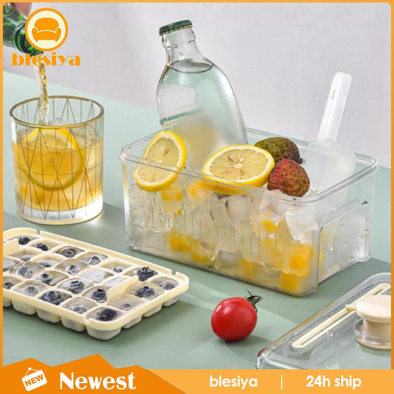 Khay Làm Đá Viên Dạng Nhấn Tiết Kiệm Không Gian Có Thể Tái Sử Dụng