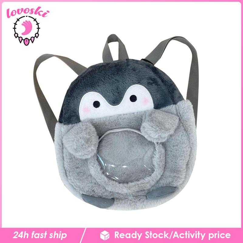 Balo Cỡ Lớn Y2K Hình Chim Cánh Cụt Nhồi Bông Dành Cho Tuổi Teen