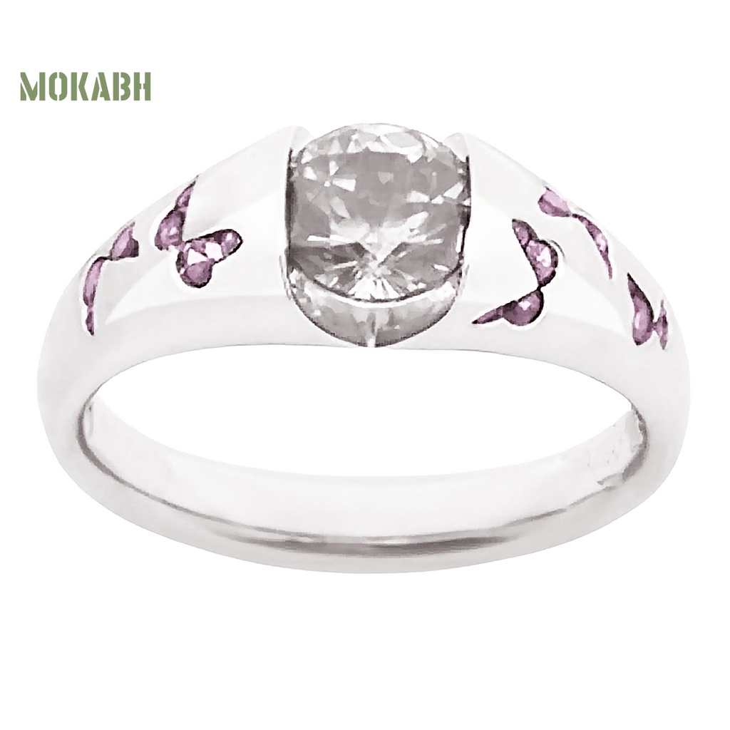 Nhẫn Hợp Kim Họa Tiết Bươm Bướm Đính Đá Zircon Thời Trang Cho Nữ