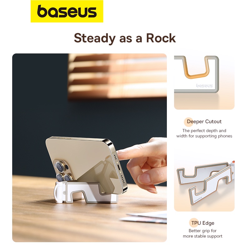 Giá đỡ điện thoại gấp Baseus Portable Folding Phone Stand Universal Mini Size Mount Holder Stable Light Thin Stand