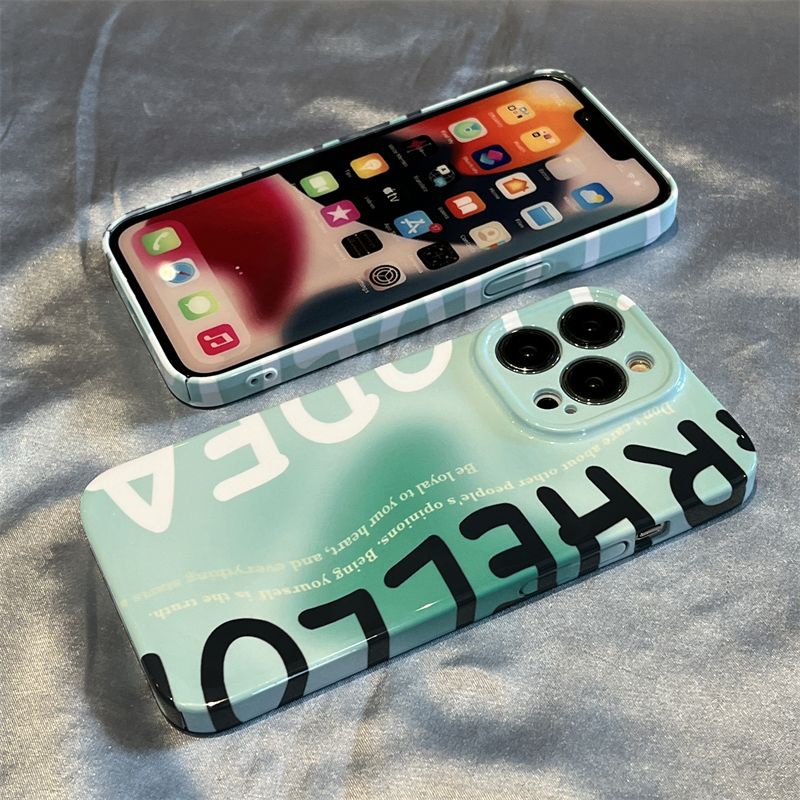 Ốp Điện Thoại Màu Xanh Lá In Chữ Tiếng Anh Độc Đáo Thời Trang Cho iPhone13 Max12 14pro11pro