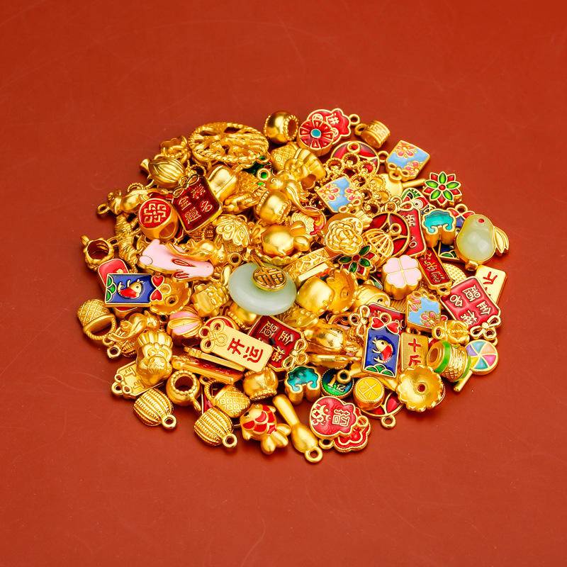 Bộ 50 Phụ Kiện Treo Trang Sức Bằng Hợp Kim Phong Cách Trung Hoa Độc Đáo DIY