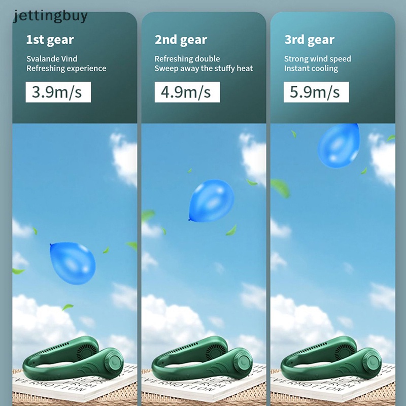 Quạt Thể Thao Mini Đeo Cổ Không Cánh Sạc USB