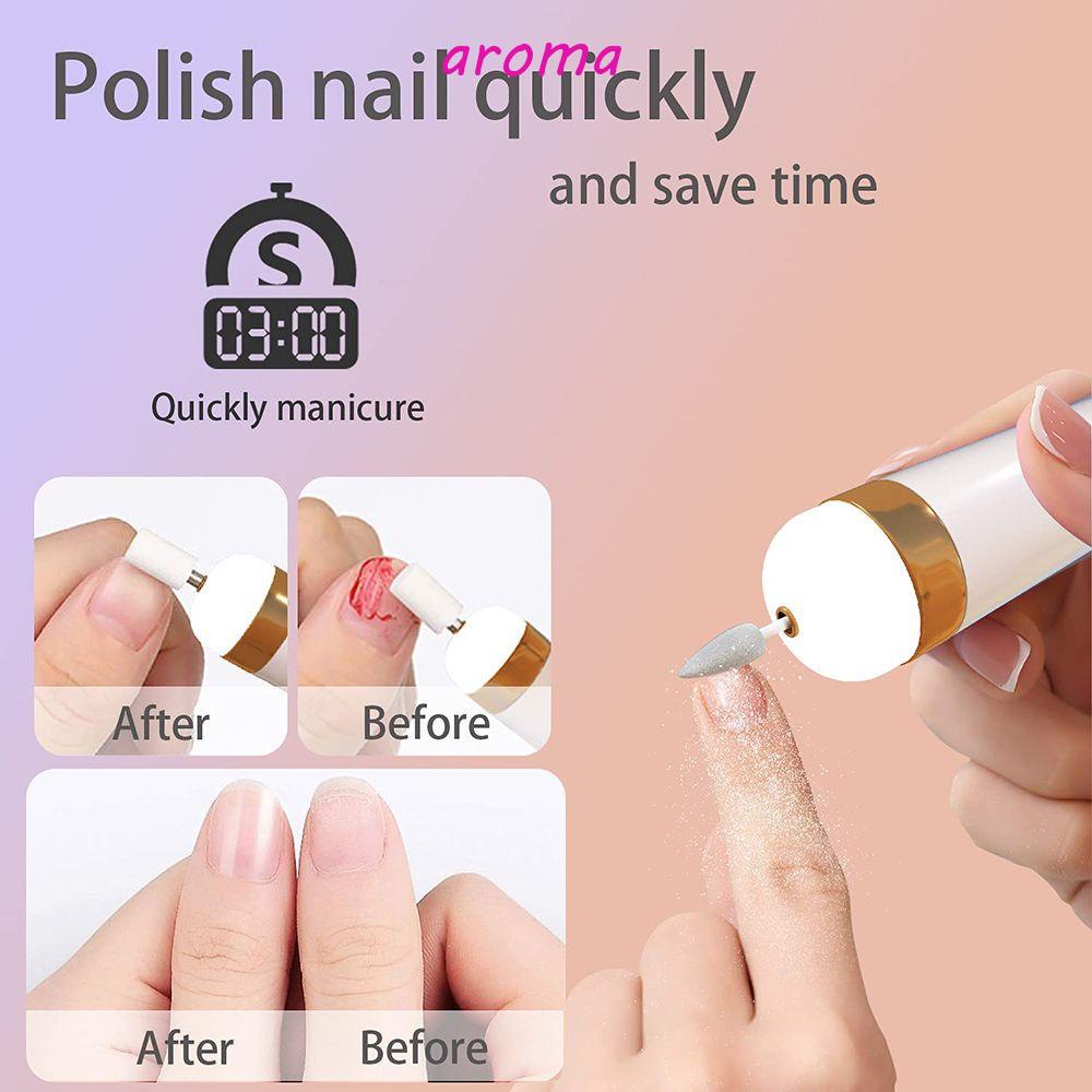 Bút Dũa Móng Tay Bằng Điện Đa Năng Có Đèn LED Sạc Lại Được Tiện Lợi