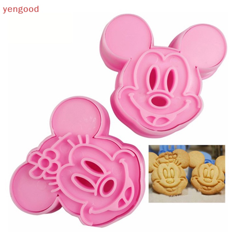 Bộ 2 Dụng Cụ Cắt Bánh Quy Bằng Nhựa Cấp Thực Phẩm Hình Mèo Kitty Đáng Yêu