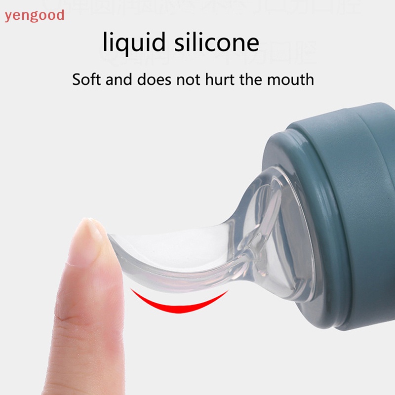 Bình Sữa Kèm Muỗng Bằng Silicone Tiện Dụng Dành Cho Trẻ Nhỏ