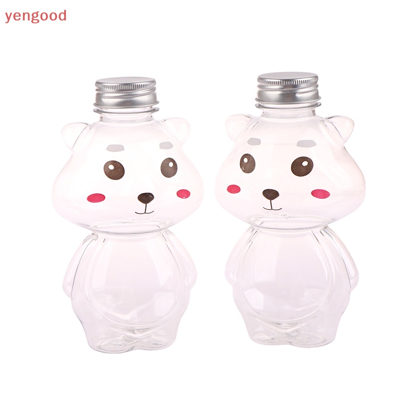 1 Bình Đựng Nước Ép 500ml Bằng Nhựa Dày Trong Suốt In Hình Gấu Hoạt Hình Đáng Yêu