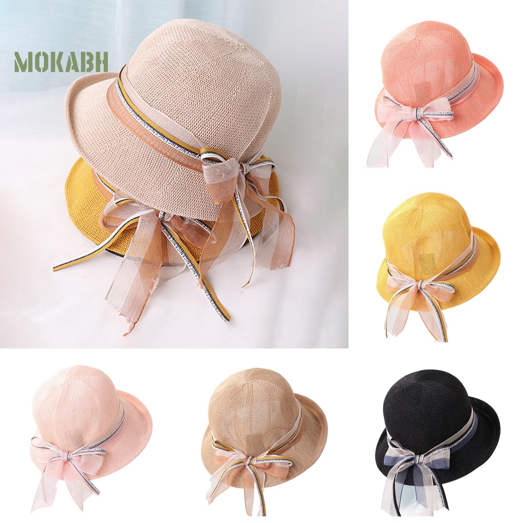 Nón Tai Bèo Vành Tròn Thắt Nơ Ruy Băng Thời Trang Mùa Hè Cho Nữ