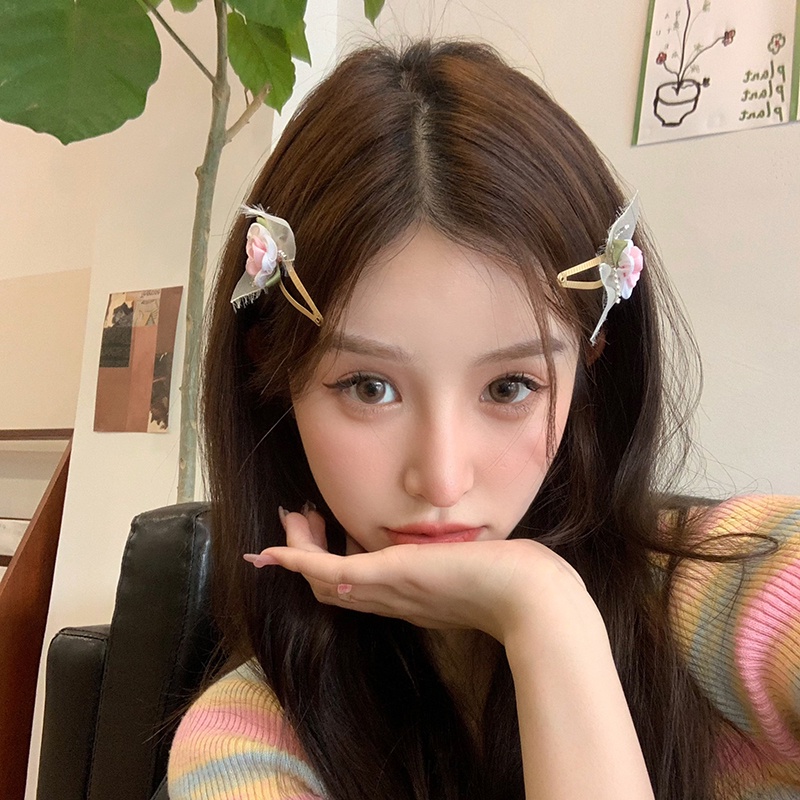 Kẹp Tóc Hình Hoa Trà Màu Hồng Ngọt Ngào Thời Trang Mùa Hè Mới Cho Bạn Gái