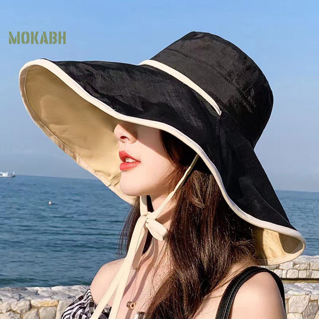 Nón Tai Bèo Vành Rộng Chống Tia UV Điều Chỉnh Được Kích Thước Thời Trang Đi Biển Cho Nữ