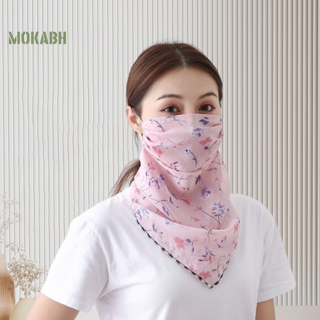 Khăn Choàng Cổ Chống Tia UV Thoáng Khí Chống Bụi Họa Tiết Hoa Có Thể Điều Chỉnh