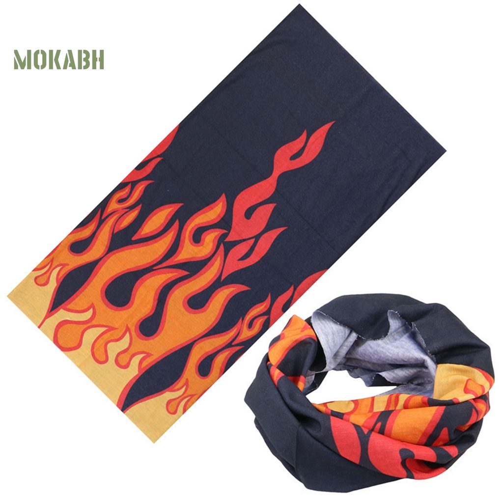 [Mok Abh] Khăn Mặt Bằng Polyester Độ Co Giãn Cao Chống Mồ Hôi In Họa Tiết Dùng Khi Chạy Xe Đạp