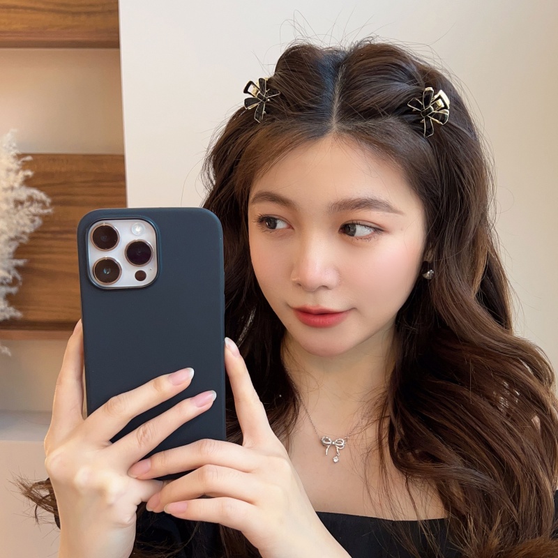 Kẹp Tóc Nơ Kim Loại Nhiều Màu Đáng Yêu Cho Bé Gái 1 Cái