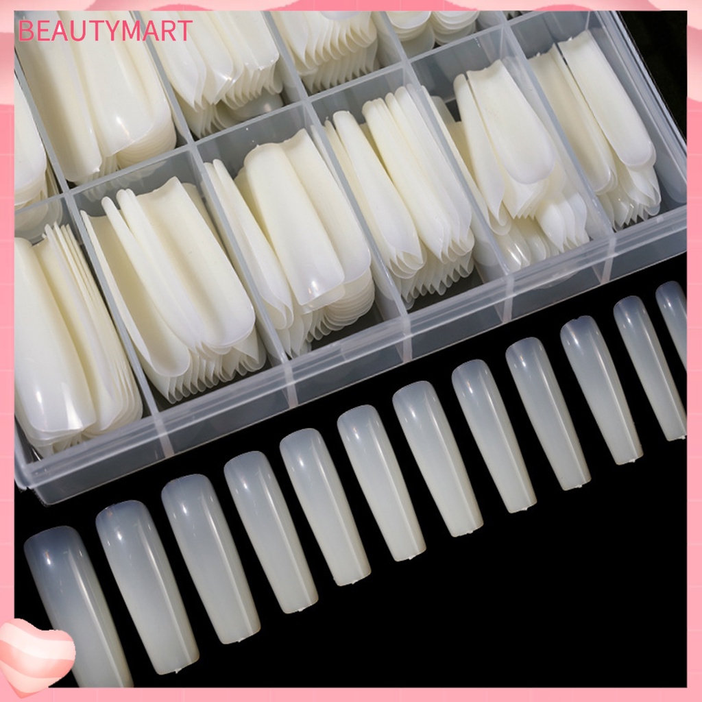 Hộp 240 Móng Tay Nối Dài Nhẹ Nhàng Chống Gãy Toàn Diện Kiểu Pháp Có Thể Tái Sử Dụng