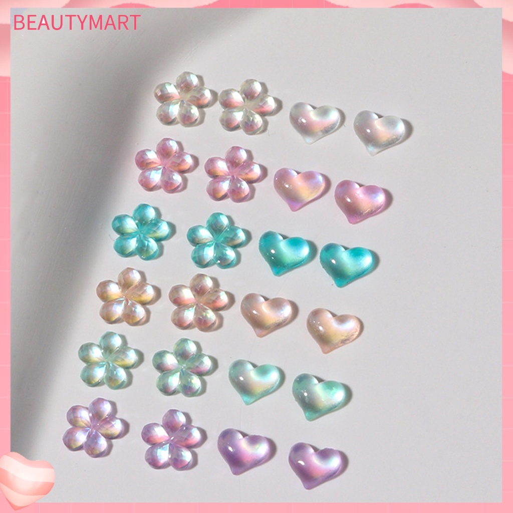 Hạt Thép Mini Hình Trái Tim 3D Nhiều Màu Trang Trí Móng Nghệ Thuật DIY