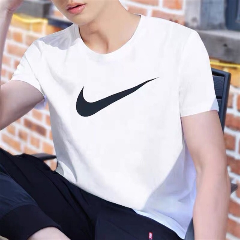 Áo Thun Nike 100% Chính Hãng Tay Ngắn Dáng Rộng In Logo Đơn Giản Trẻ Trung