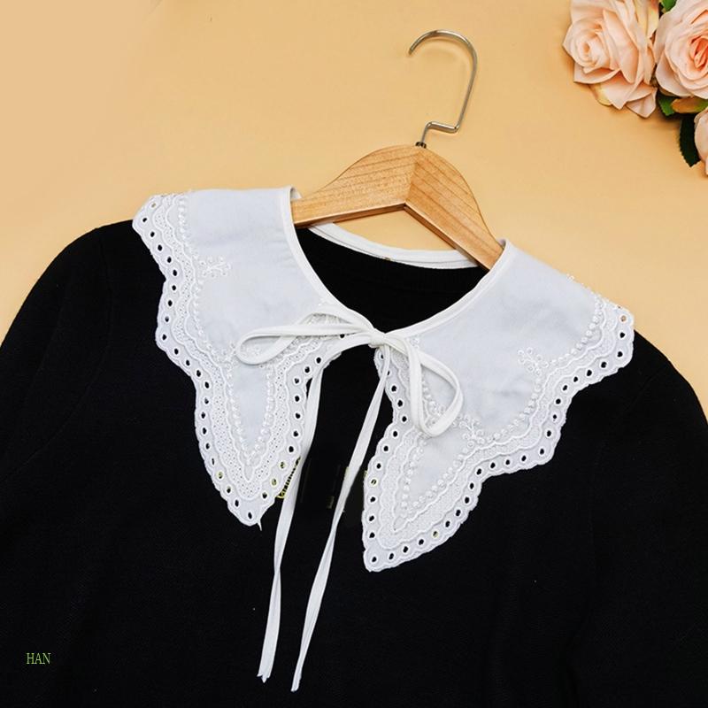 Cổ Áo Giả Quấn Vai Thêu Họa Tiết Có Thể Tháo Rời