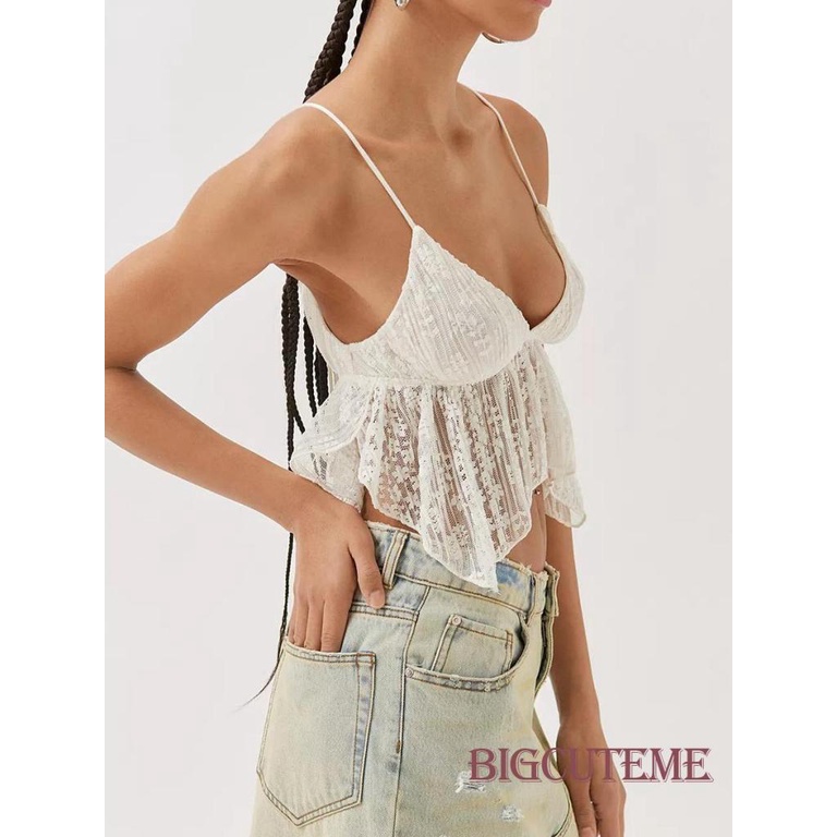 Áo Hai Dây Cổ Chữ V Cột Dây Thời Trang Quyến Rũ Cho Nữ