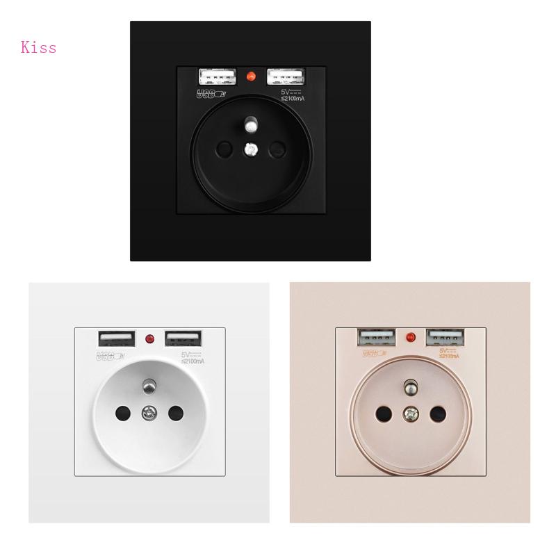 Ổ Cắm Điện EU Hai Cổng USB Tiện Dụng Cho Gia Đình