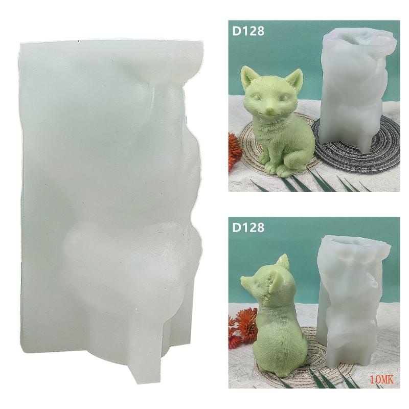 Khuôn Silicone Làm Nến Hình Mèo 3D Dễ Thương