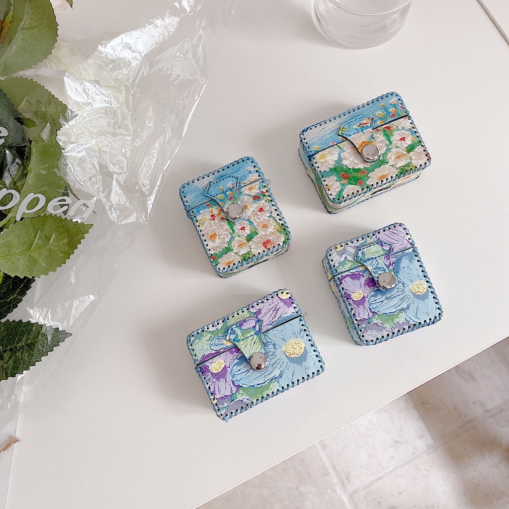 Vỏ Bảo Vệ Hộp Sạc Tai nghe không dây AirPods 1 / 2 / 3 Pro2 2022 Bằng Tpu Mềm Chống Sốc Họa Tiết Tranh Sơn Dầu