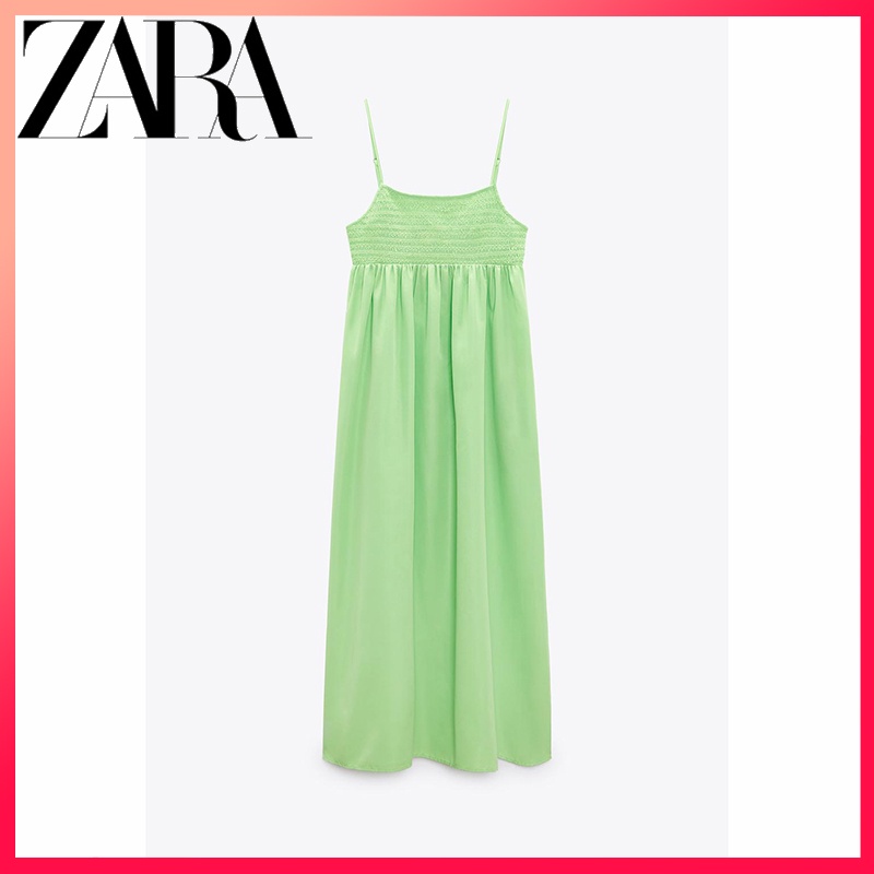 Zara Đầm midi Phối Lớp Xinh Xắn Dành Cho Nữ