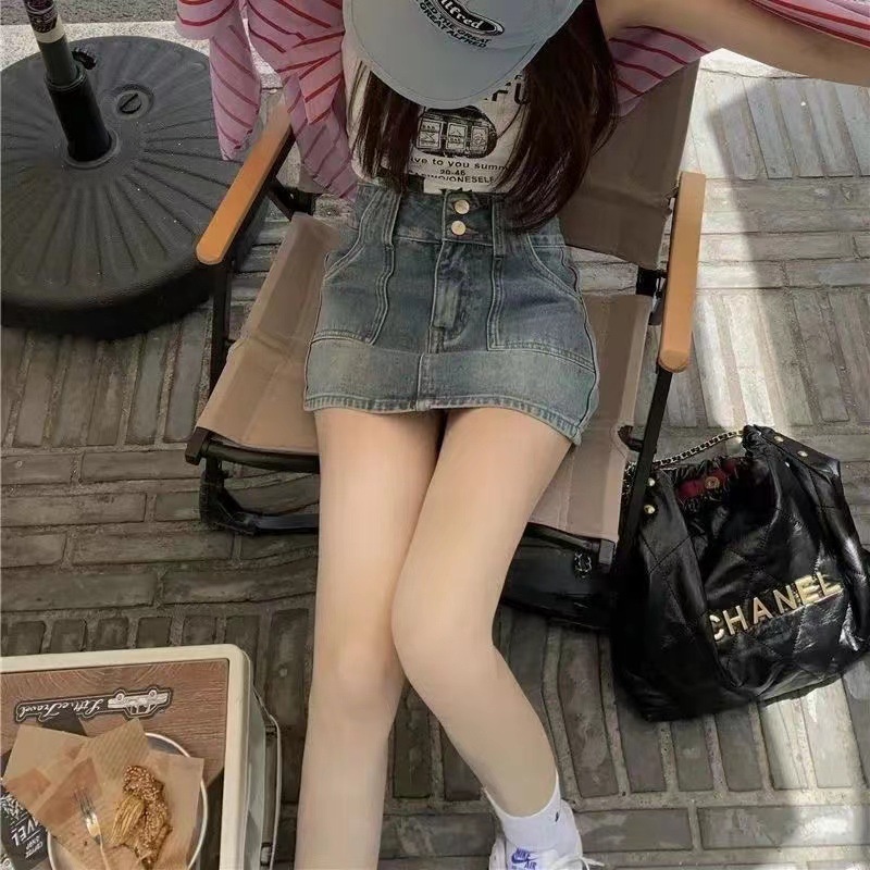 Chân váy jean Lưng Cao Thời Trang Dành Cho Nữ