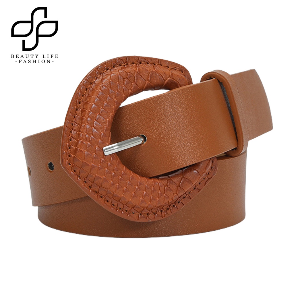 Thắt Lưng Dây Giả Da Rắn Màu Trơn Điều Chỉnh Được Phong Cách Dân Tộc Cho Nữ