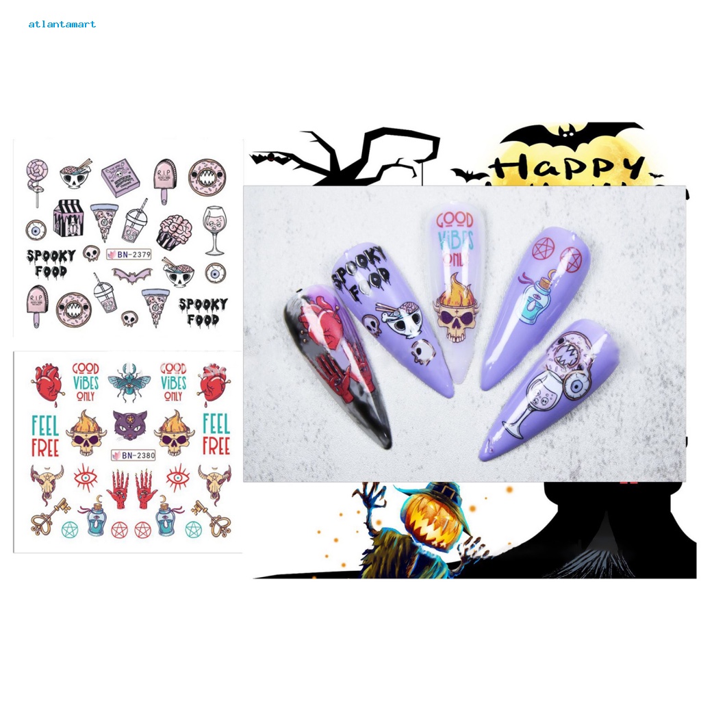 Túi Đựng Đồ Dùng Cao Cấp Tiện Dụng| Miếng Dán Trang Trí Móng Tay Nhiều Màu Sắc Không Phai Màu Họa Tiết Kinh Dị