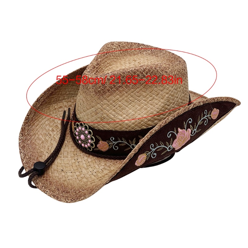 Mũ Cói Vành Tròn Thêu Hoa Thời Trang Mùa Hè Cho Tuổi Teen