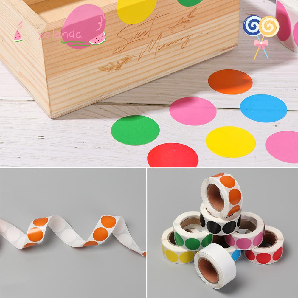 Cuộn 500 Nhãn Dán Nhiều Màu Sắc Dùng Trang Trí Quà Sinh Nhật