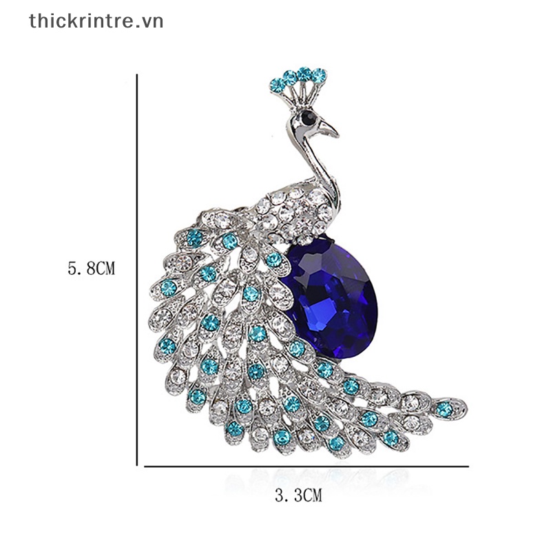 Ghim Cài Áo Hình Con Công Đính Đá Thời Trang Cho Nữ