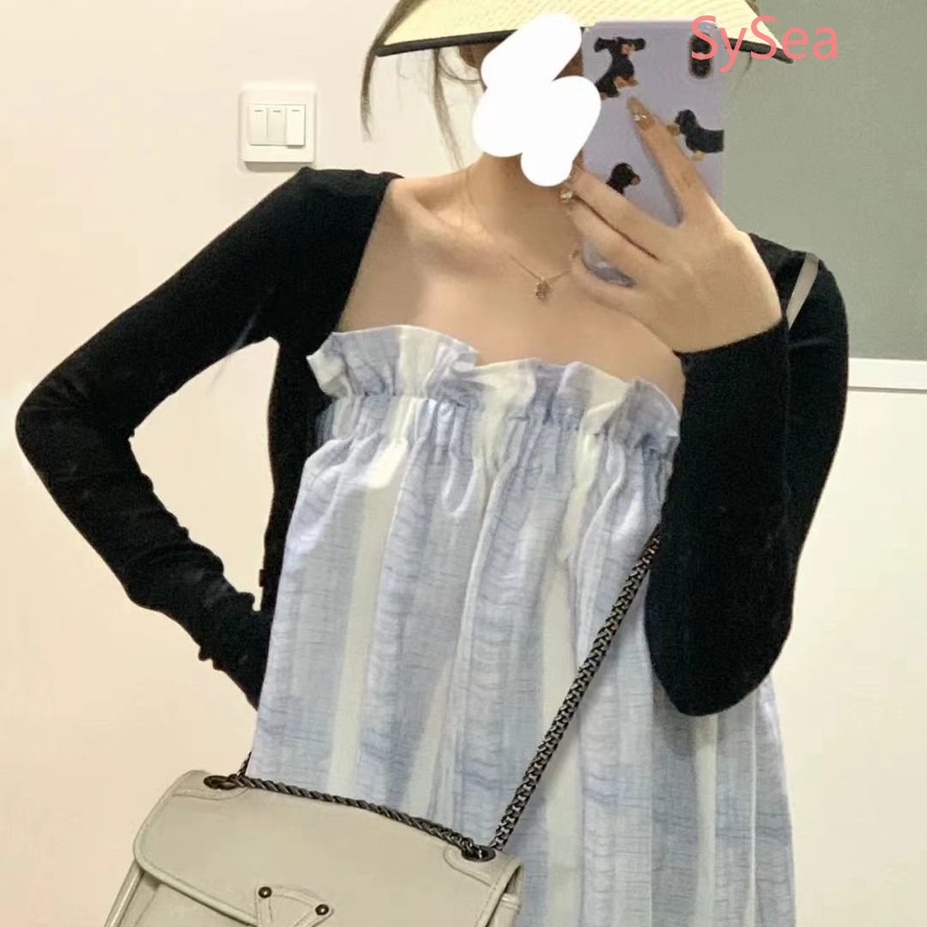 Áo Hai Dây Dáng Rộng Thời Trang Mùa Hè Pháp Cho Nữ