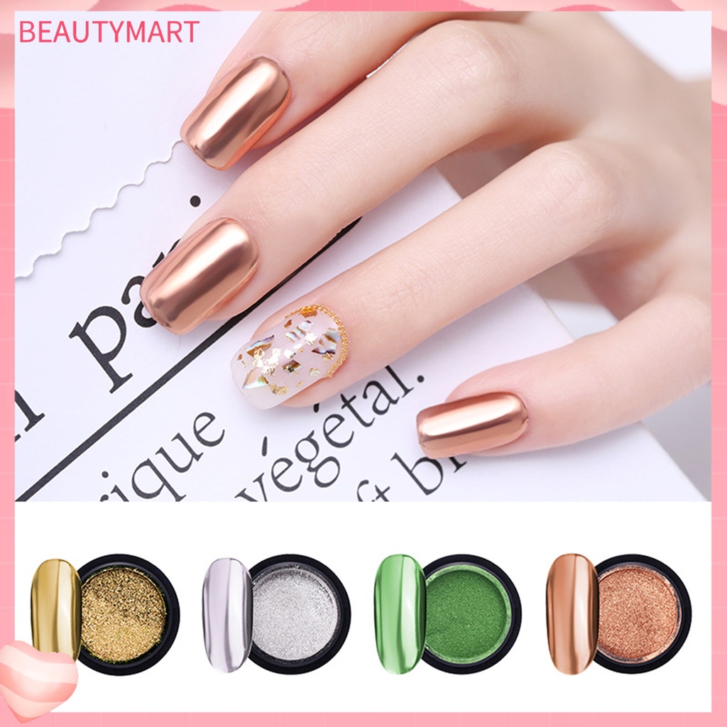 Hộp Bột Kim Tuyến Hiệu Ứng Chrome Tráng Gương Phủi Bụi Làm Móng Nghệ Thuật Thời Trang Cho Nữ [beautymart]