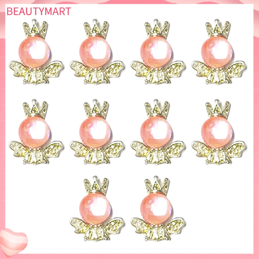 Set 10 Phụ Kiện Trang Trí Móng Tay Hình Vương Miện Bằng Hợp Kim DIY